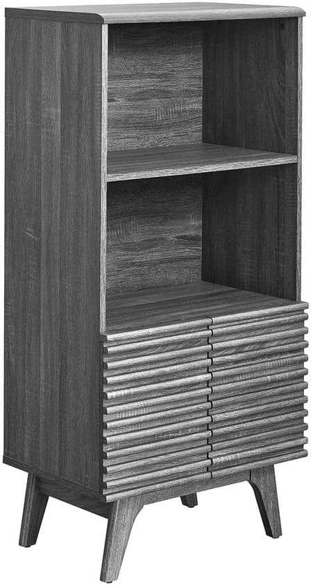 MODWAY Render Display Cabinet Bookshelf in Charcoal