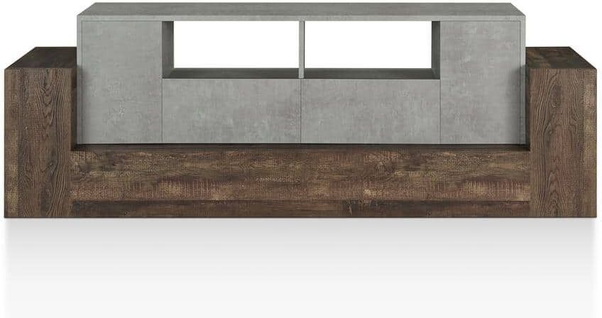 Furniture of America Baeza 70.86 in. Fits Tv's up to 80 in. Reclaimed Oak Storage TV Stand