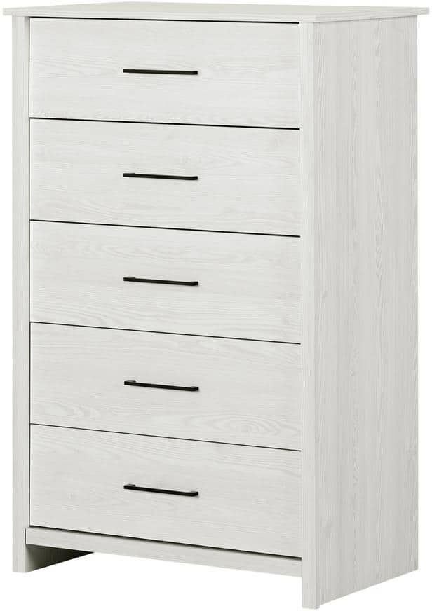 South Shore Fernley White Pine 5-Drawer 31 in. Chest of Drawers