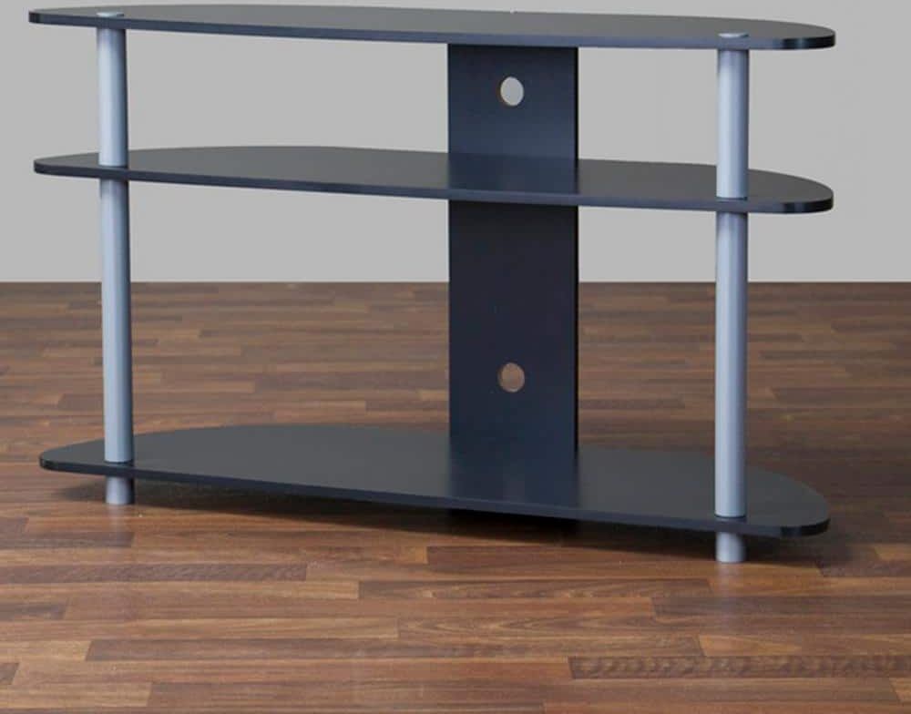 Baxton Studio Orbit 39 in. Dark Brown Wood TV Stand Fits TVs Up to 42 in. with Open Storage