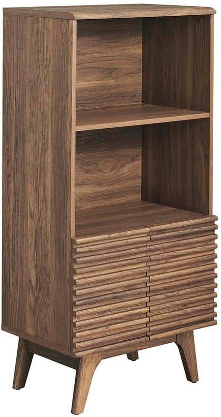 MODWAY Render Display Cabinet Bookshelf in Walnut