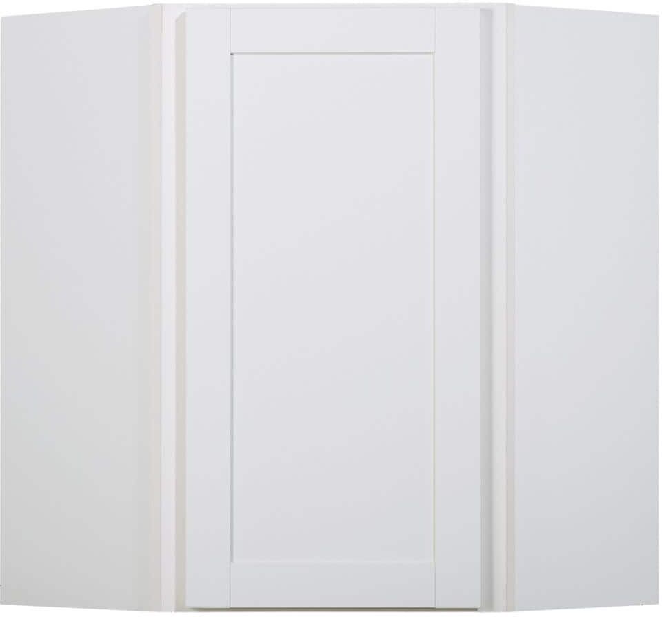 Hampton Bay Westfield Feather White Shaker Stock Corner Wall Kitchen Cabinet (24 in. W x 12 in. D x 30 in. H)