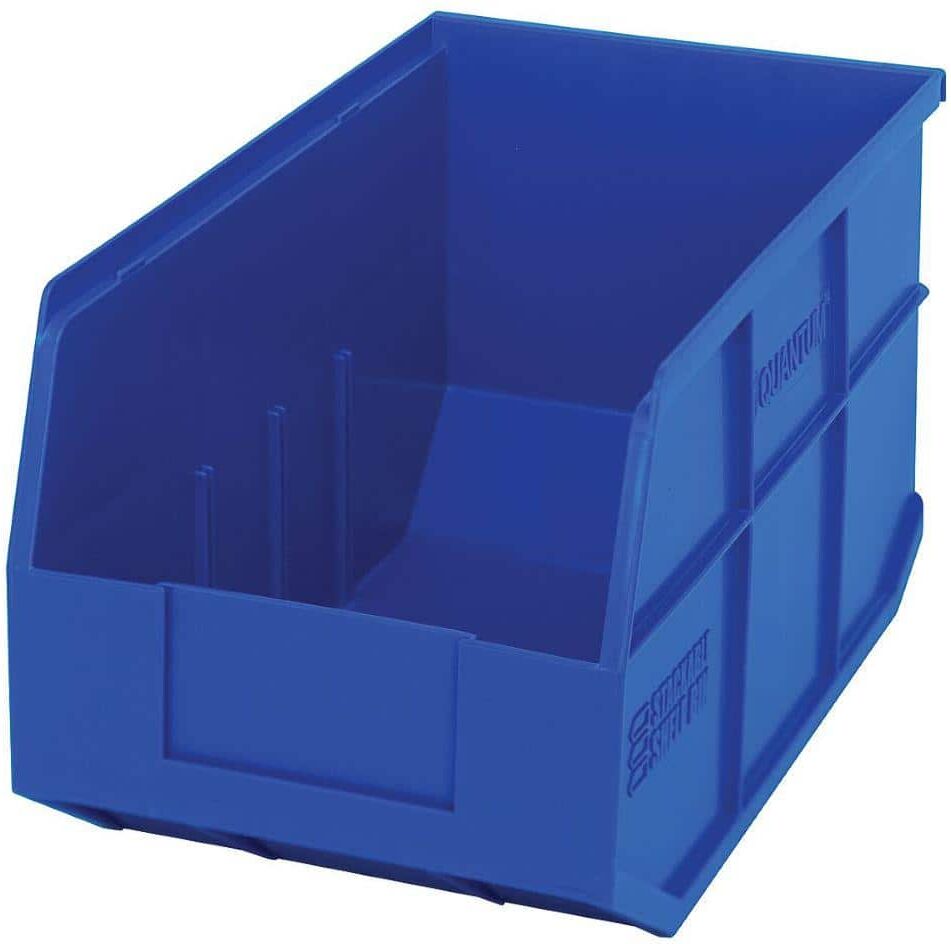 QUANTUM STORAGE SYSTEMS Stackable Shelf 14-Qt. Storage Tote in Blue (12-Pack)