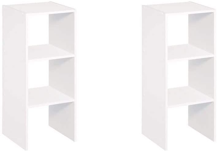 ClosetMaid Decorative Home Stacking 31" 2-Cube Organizer Storage, White (2 Pack), 11.7 x 12.1 x 31.5 inches, Wood