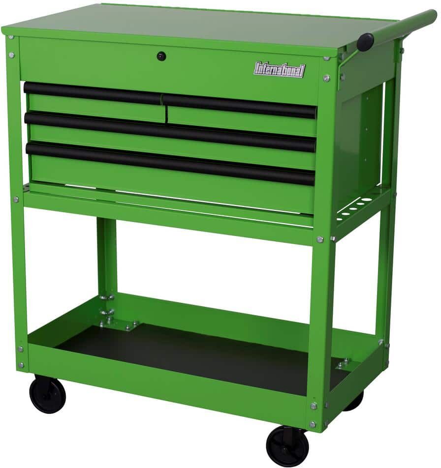 International 33 in. 4-Drawer Green Tool Cart