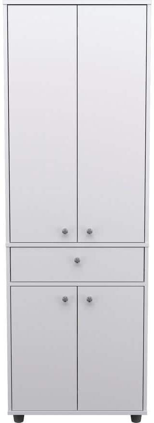 inval america LLC 23.62 in. W x 17.17 in. D x 70.47 in. H Kitchen Storage Cabinet and Pantry in White