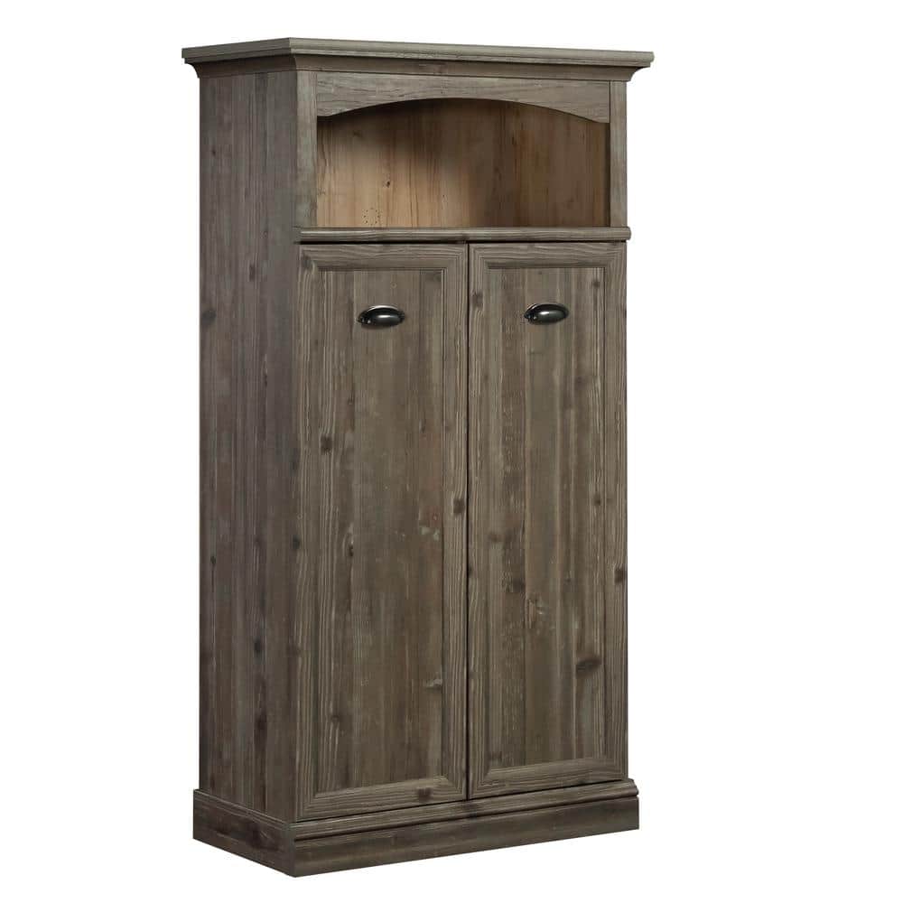 SAUDER Sonnet Springs Pebble Pine 2-Door Accent Storage Cabinet with Open Display Shelf