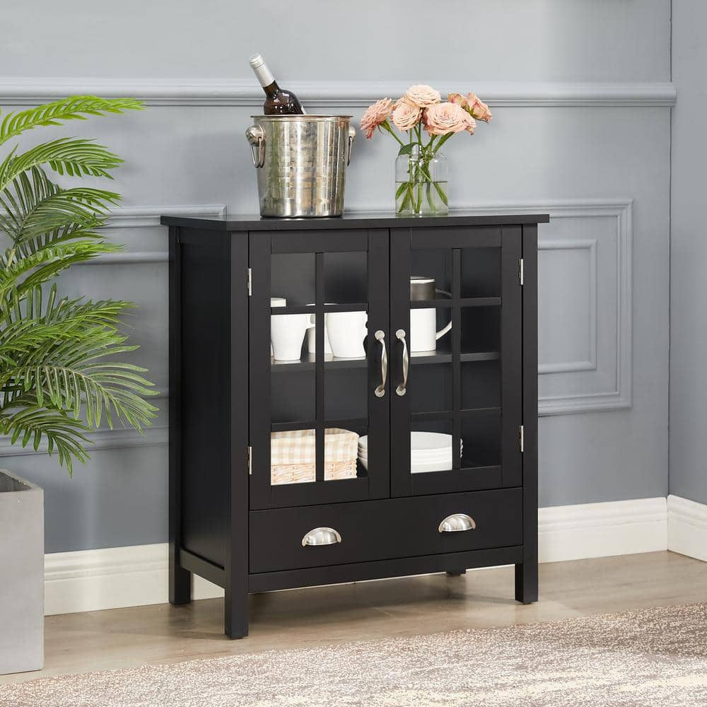 Claire Black Storage Cabinet with Drawer