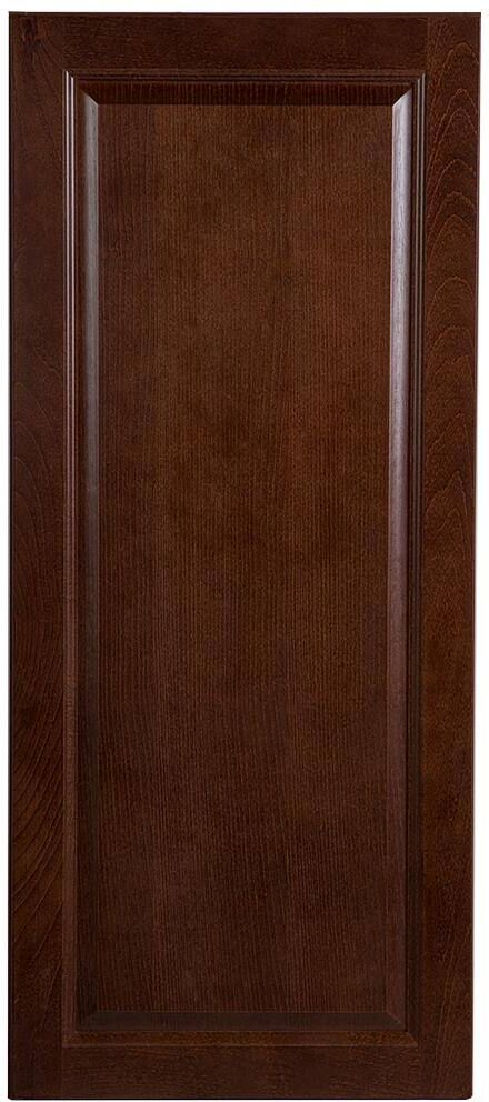 Hampton Bay Benton Assembled 18x42x12 in. Wall Cabinet in Amber