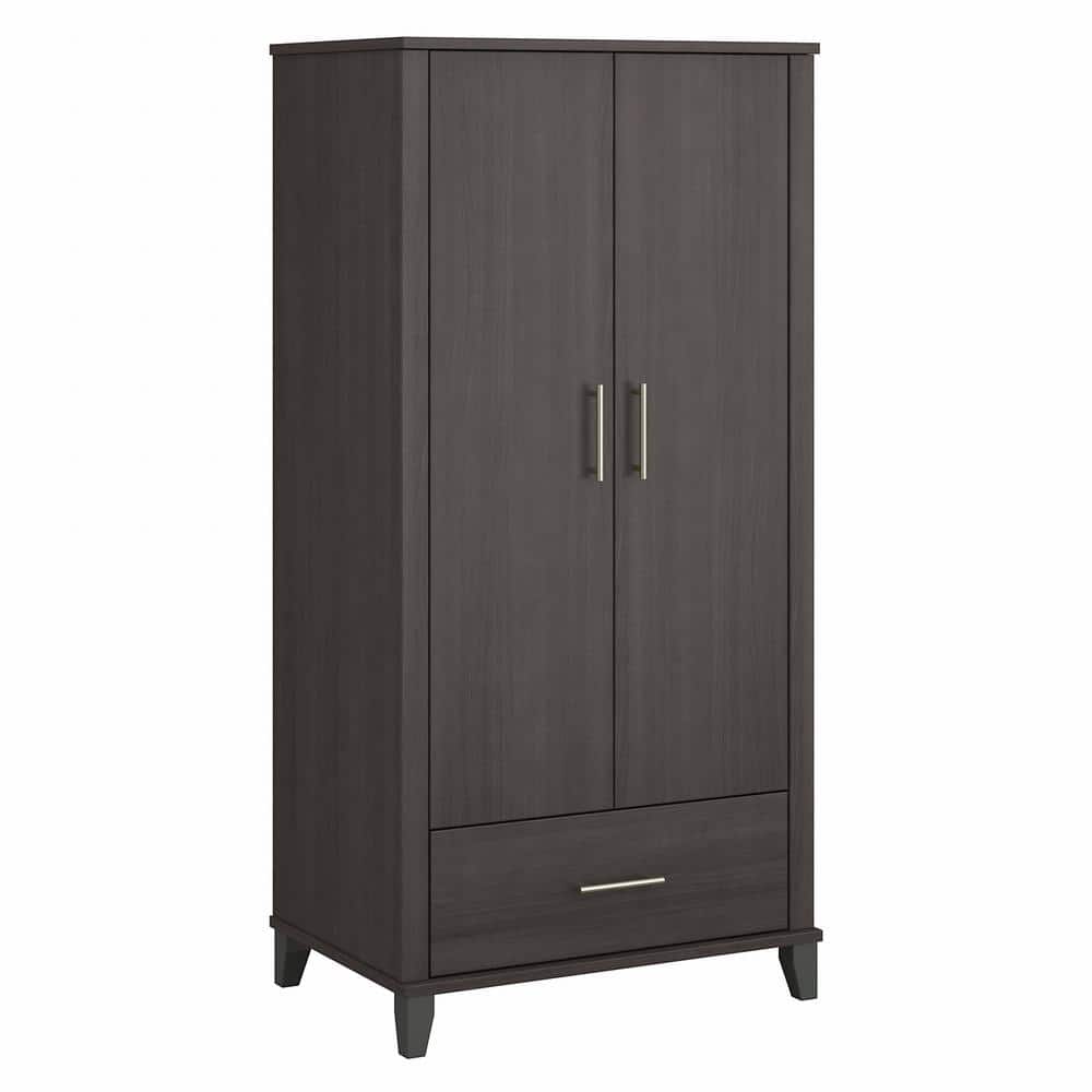 Bush Furniture Somerset Large Armoire Cabinet in Storm Gray