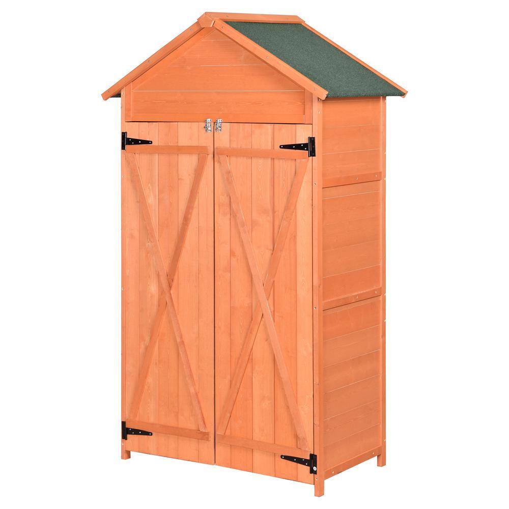 GOGEXX 69 in. H x 20 in. Wx 35 in. L Woodenshed Tool Storage Cabinet Lockable Doors Backyard Garden Plant Farmland Outdoors