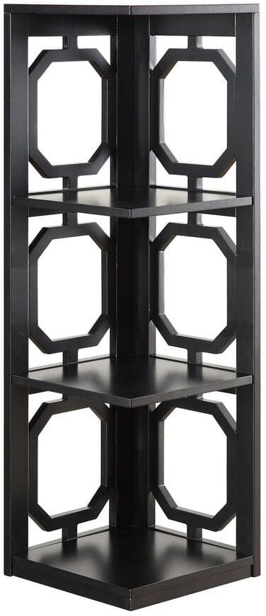 Convenience Concepts Omega 12 in. W Black 3 Tier Corner Bookcase