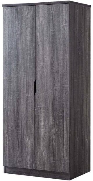 Furniture of America Alwin Distressed Gray Wardrobe Armoire With Hanging Clothes Rod And 1-Shelf