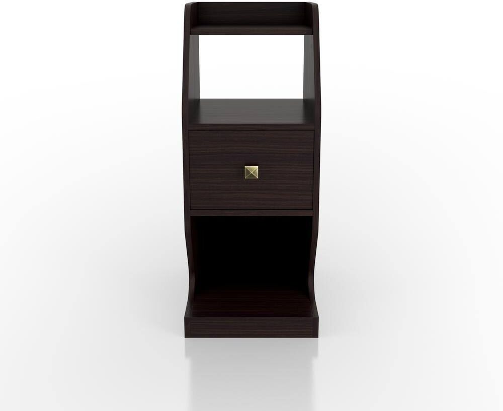 Furniture of America Yountville 1-Drawer Espresso Nightstand (31.5 in. H x 13 in. W x 17.7 in. D)