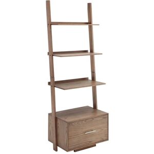 Convenience Concepts American Heritage 69 in. Driftwood Wood 4 - -Shelf Ladder Bookcase with File Drawer