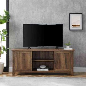 Walker Edison Furniture Company 58 in. Rustic Oak Composite TV Stand 62 in. with Doors