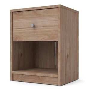 Tvilum Portland 1-Drawer Jackson Hickory Nightstand 19.06 in. H x 14.92 in. W x 11.85 in. D