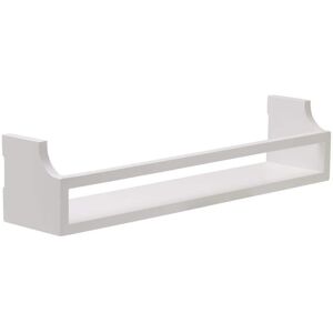 Melannco 4-in. W x 18-in. D L x 4-in. H White-MDF/Wood Floating Curve Decorative Wall Shelf with Rail without Brackets, Set of 2