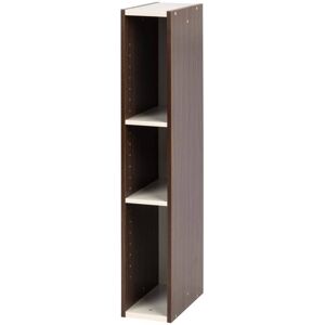 IRIS USA 34.65 in. Walnut Brown/White Faux Wood 3-shelf Standard Bookcase with Adjustable Shelves