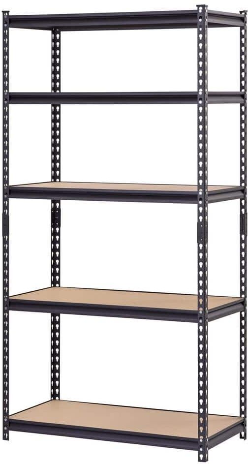 Muscle Rack 5-Tier Heavy Duty Steel Garage Storage Shelving Unit in Black (36 in. W x 72 in. H x 18 in. D)