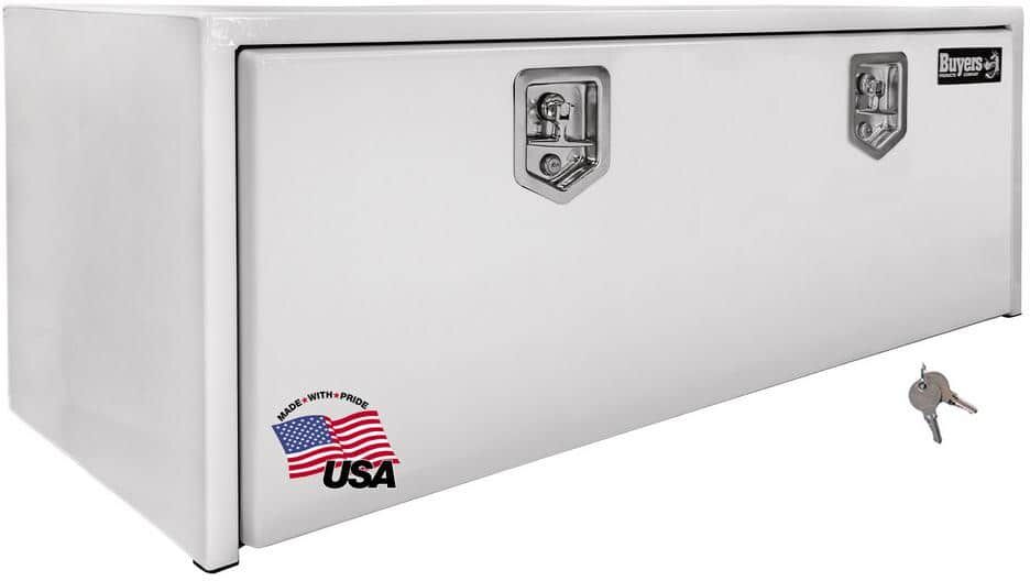 Buyers Products Company 24 in. x 24 in. x 60 in. White Steel Underbody Truck Tool Box