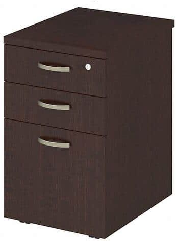 Bush Furniture Office in an Hour 3-Drawer Mocha Cherry 25.37 in. H x 15.98 in. W x 20.08 in. D Engineered Wood Mobile File Cabinet