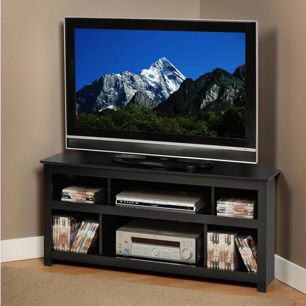 Prepac AV 48 in. Black Composite TV Stand Fits TVs Up to 48 in. with Cable Management