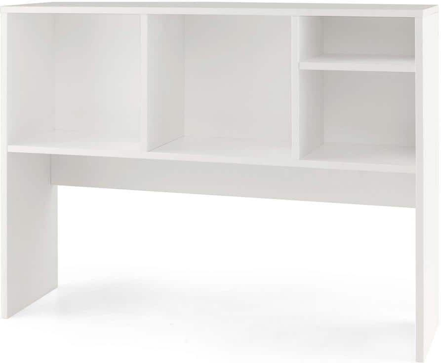 Costway 29 in. Tall White Wood Computer Desktop Bookcase Countertop Storage Bookshelf Organizer with 4 Cubbies