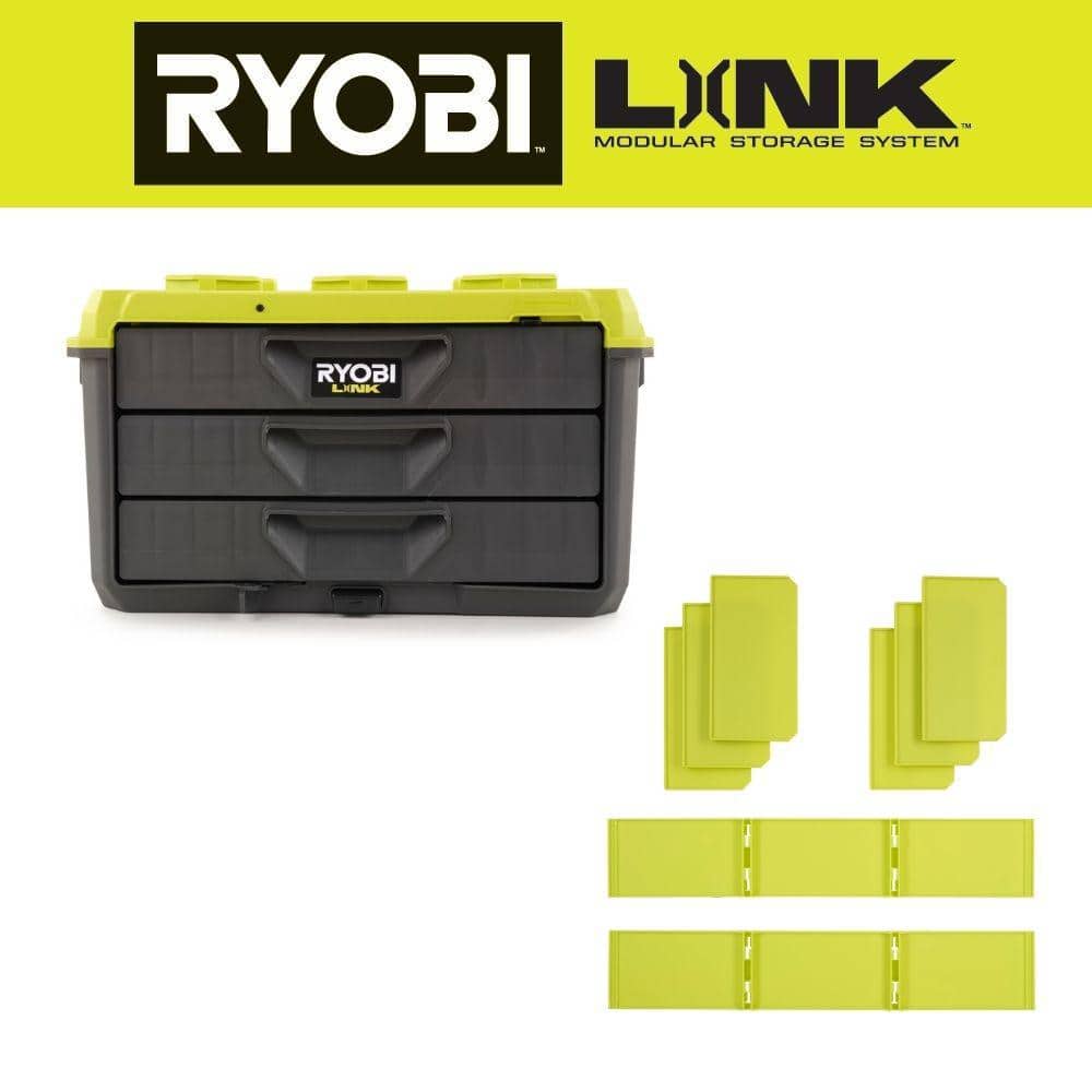 RYOBI LINK 3-Drawer Tool Box with 3-Drawer Divider
