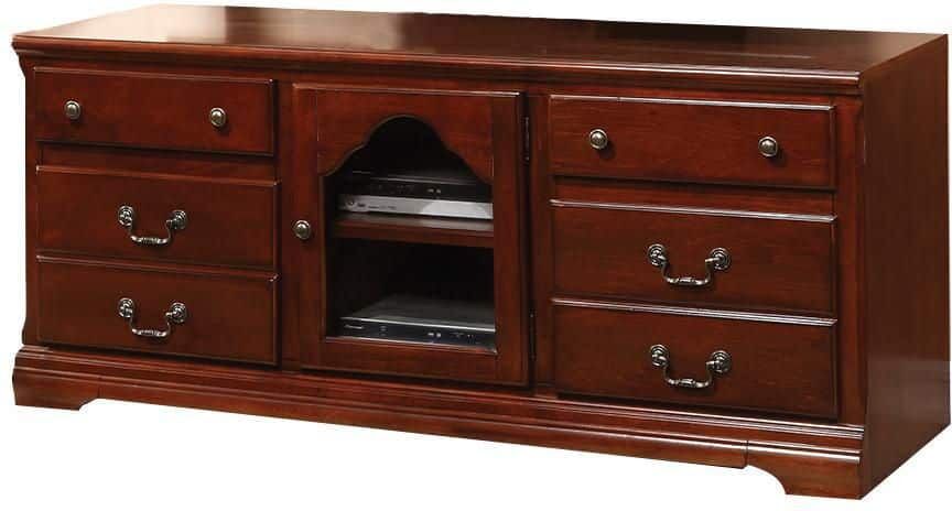 Acme Furniture Hercules 19 in. Cherry TV Stand with 4-Drawer Fits TV's up to 59 in.