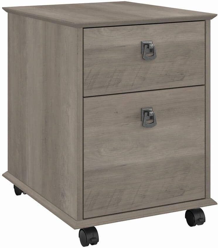 Bush Furniture Homestead Farmhouse Mobile File Cabinet in Driftwood Gray