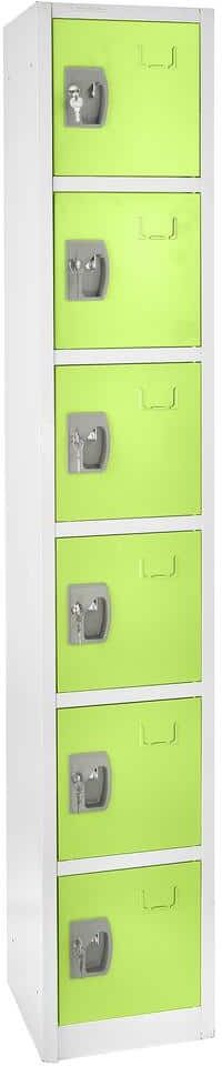 AdirOffice 629-Series 72 in. H 6-Tier Steel Key Lock Storage Locker Free Standing Cabinets for Home, School, Gym in Green