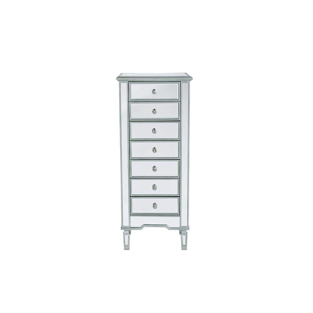 Timeless Home 7-Drawer in Antique Silver Cabinet 48 in. H x 20 in. W x 20 in. D