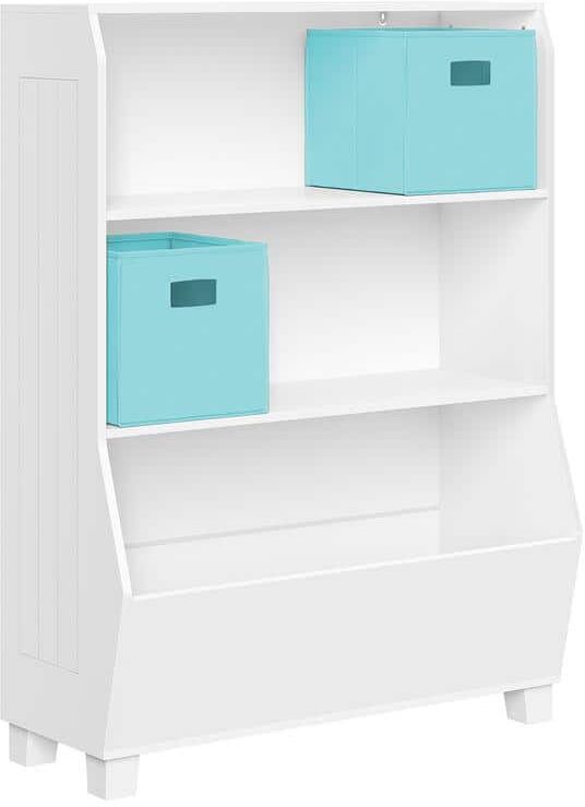 RiverRidge Home Kids 34 in. Bookcase with Toy Organizer and 2-Aqua Bins