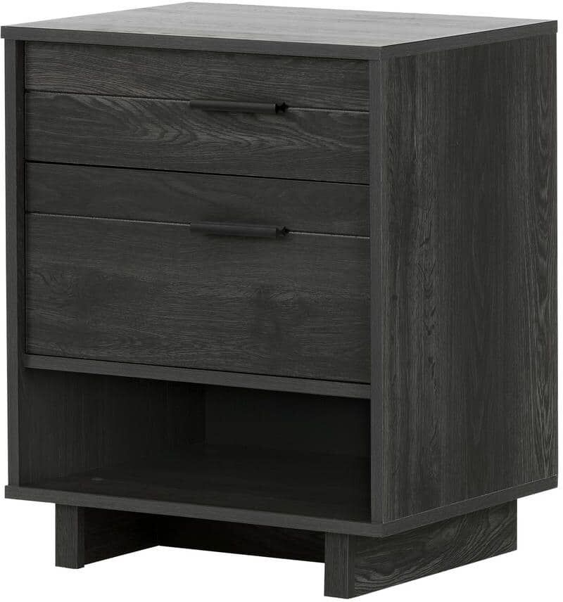 South Shore Fynn 1-Drawer Gray Oak Nightstand