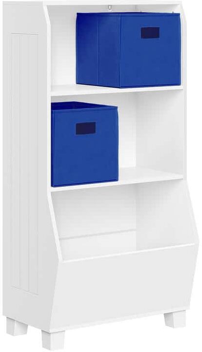 RiverRidge Home Kids 23 in. Bookcase with Toy Organizer and 2-Blue Bins