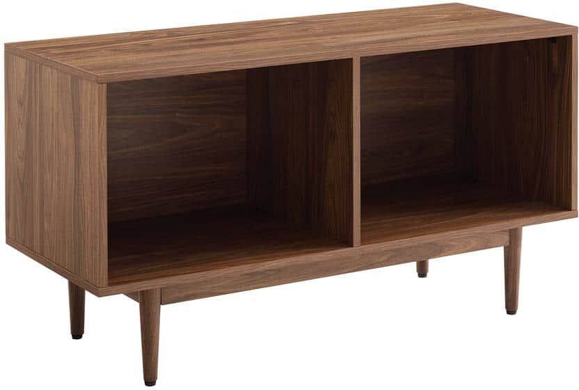 CROSLEY FURNITURE Liam Walnut Medium Record Storage Console Cabinet