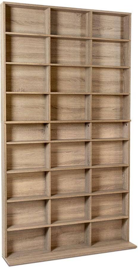 Atlantic Elite Media Weathered Oak Storage Cabinet New/Improved Large 837CD/528DVD/624BR