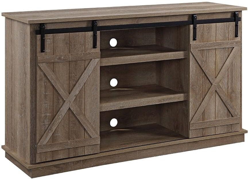 Acme Furniture Bellona 16"D Oak Finish TV Stand with 7 Shelves Fits TV's up to 72 in.