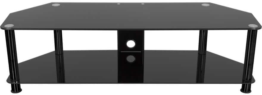 AVF SDC1400CMBB-A TV Stand with Cable Management for up to 65 in. TVs Black Glass, Black Legs