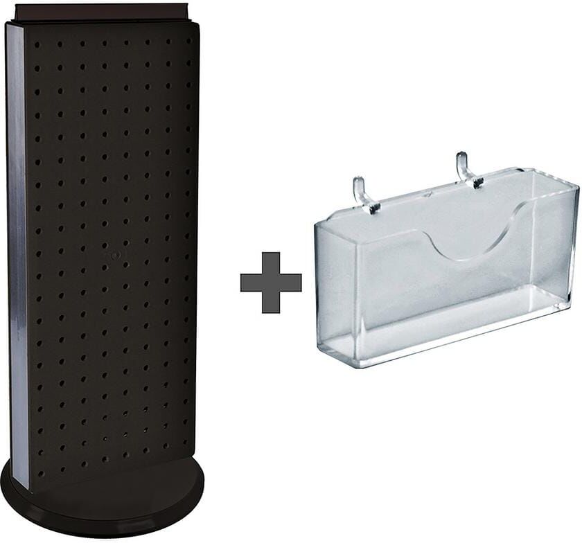 Azar Displays 21 in. H x 8 in. W Counter Pegboard Gift Card Holder in Black (20-Pockets)