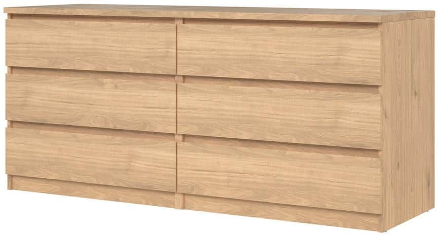 Tvilum Scottsdale Jackson Hickory 6-Drawer 60.55 in. Wide Double Dresser