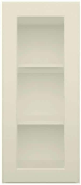 HOMLUX 15 in. W x 12 in. D x 36 in. H in Antique White Ready to Assemble Wall Kitchen Cabinet with No Glasses