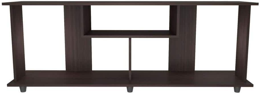 Inval Espresso TV Stand Entertainment Center Fits TVs Up to 60 to 70 in. with Open Storage