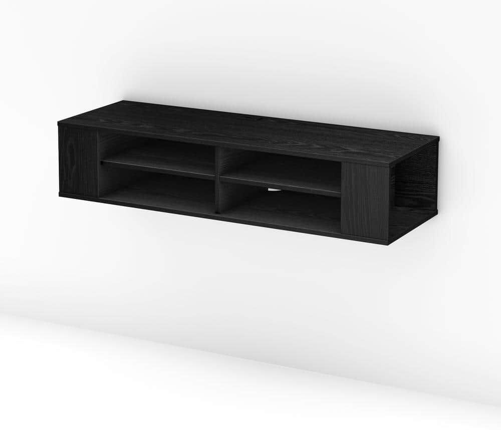 South Shore City Life 50-Disk Capacity Wall Mounted Media Console in Black Oak