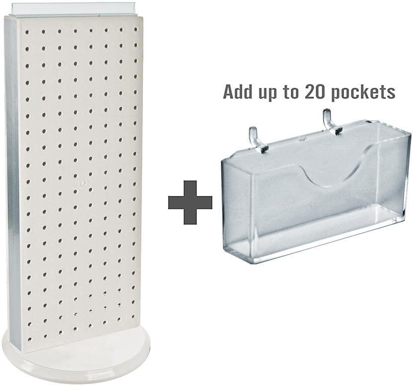 Azar Displays 21 in. H x 8 in. W Counter Pegboard Gift Card Holder in White (20-Pockets)