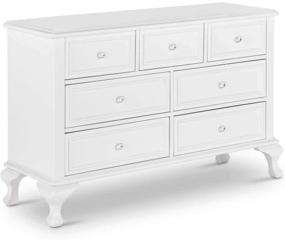 Jenna 7-Drawer White Dresser