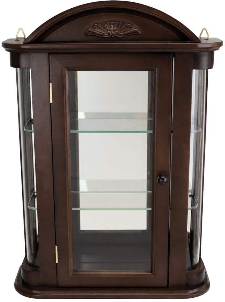 Design Toscano Rosedale Brown Hardwood Wall Curio Accent Cabinet