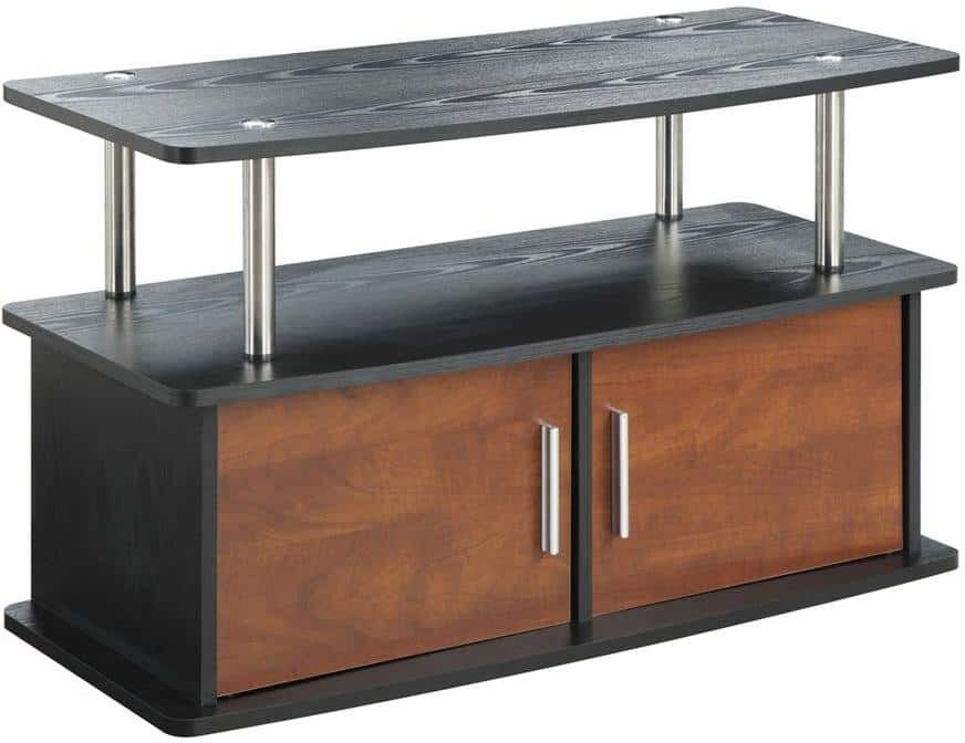 Convenience Concepts 36 in. Cherry Particle Board TV Stand 36 in. with Doors