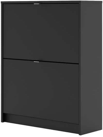 Tvilum 33.54 in. H x 27.68 in. W Black Wood Shoe Storage Cabinet